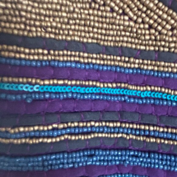 Beautiful Purple Chiffon dress with beaded bust - Picture 9 of 11